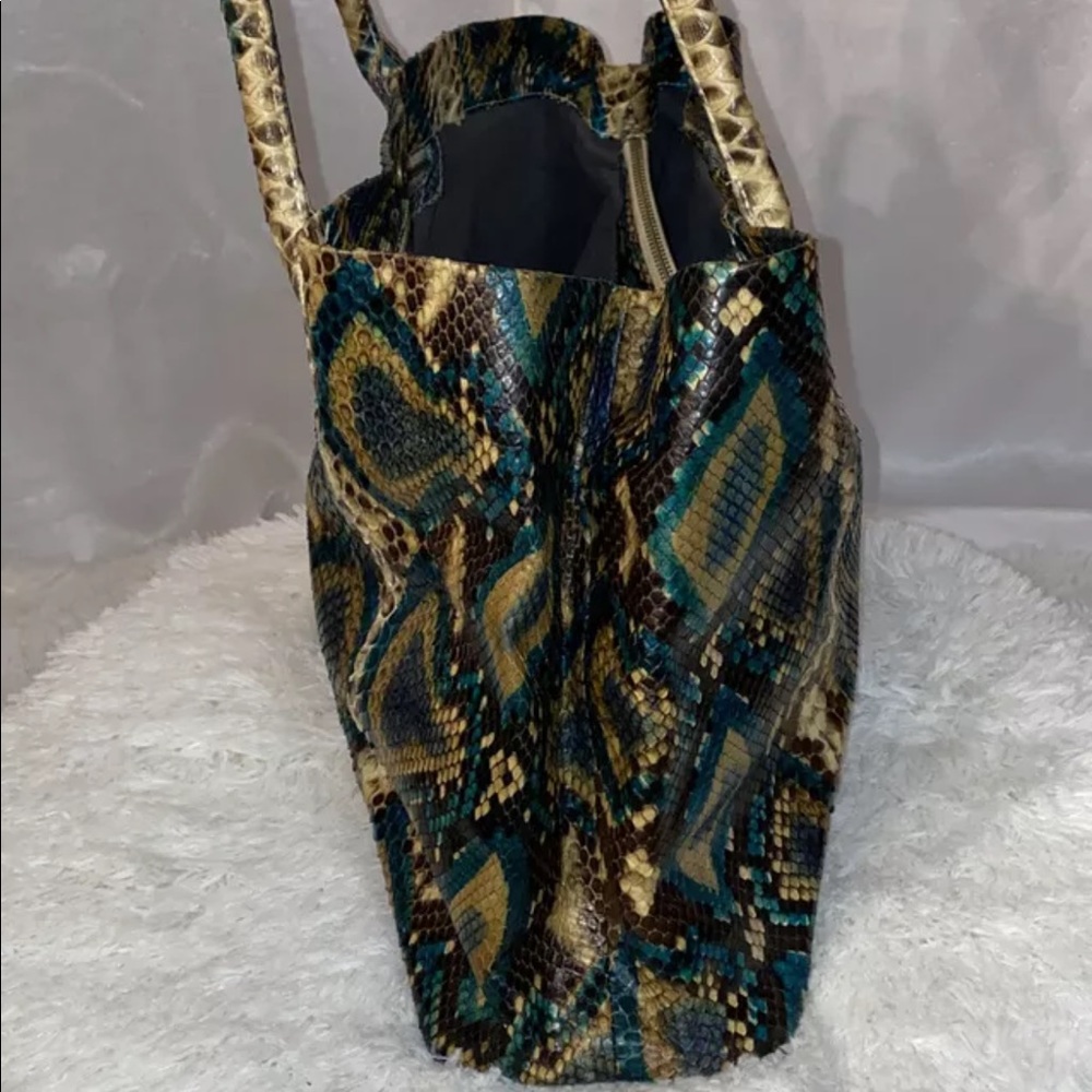 Snakeskin Python Print Leather Tote - image 6